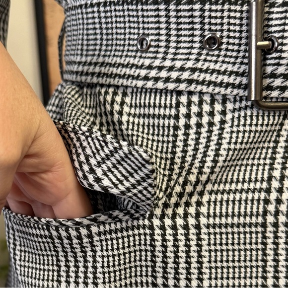 Choosy Black White Houndstooth Belted Jacket - Picture 4 of 15